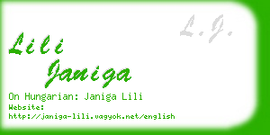 lili janiga business card